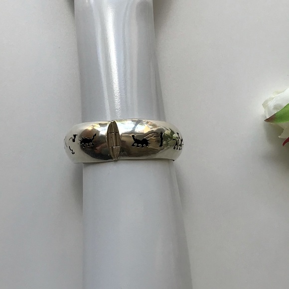 VTG Taxco México Sterling Silver Cuff Bracelet - Picture 3 of 9